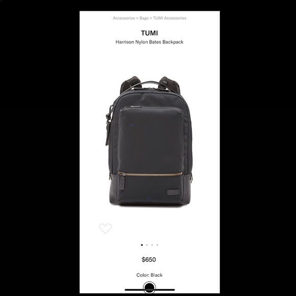 Tumi | Bags | Tumi Backpack Nylon With Black Leather Trim  display picture 1